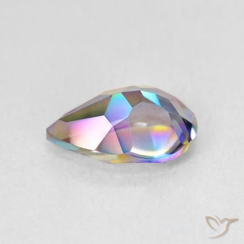 Quartzo Místico Multicolorido Natural 1.89ct, Formato de pêra, VVS