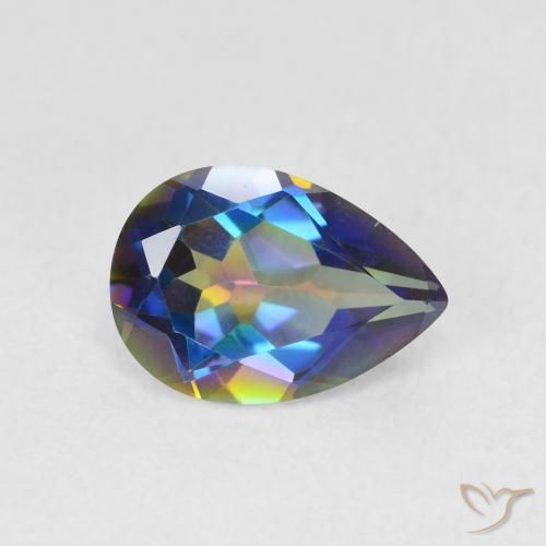 Quartzo Místico Multicolorido Natural 1.75ct, Formato de pêra, VVS