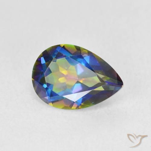 Quartzo Místico Multicolorido Natural 1.84ct, Formato de pêra, VVS