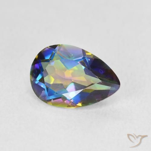 Quartzo Místico Multicolorido Natural 1.74ct, Formato de pêra, VVS