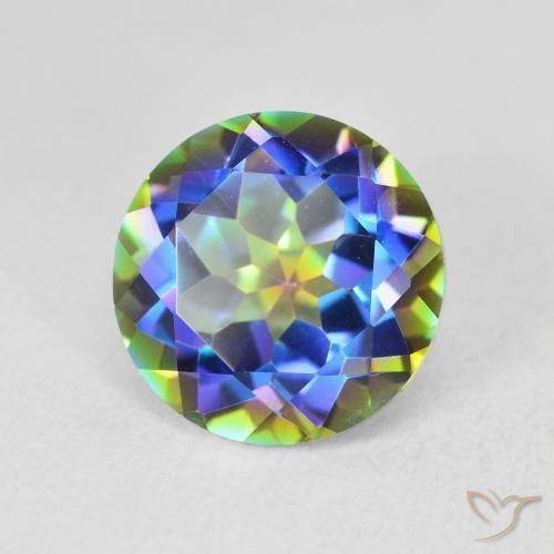Quartzo Místico Multicolorido Natural 3.47ct, Redondo, VVS