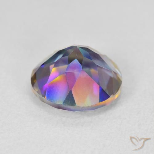 Quartzo Místico Multicolorido Natural 3.47ct, Redondo, VVS