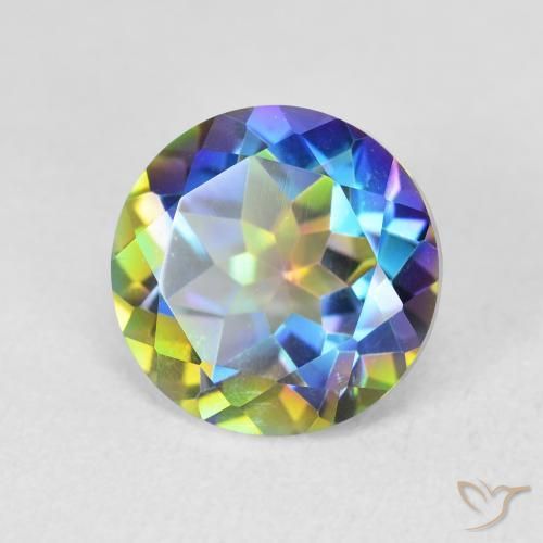 Quartzo Místico Multicolorido Natural 3.55ct, Redondo, VVS