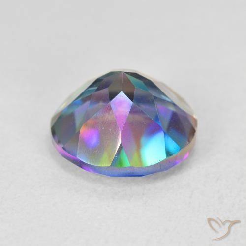 Quartzo Místico Multicolorido Natural 3.55ct, Redondo, VVS