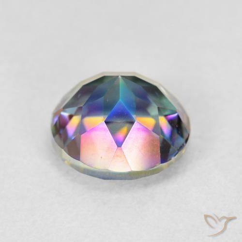 Quartzo Místico Multicolorido Natural 2.08ct, Redondo, VVS