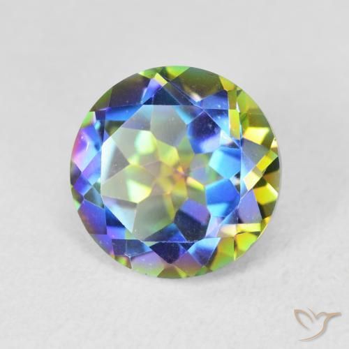 Quartzo Místico Multicolorido Natural 3.43ct, Redondo, VVS