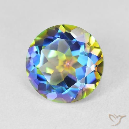 Quartzo Místico Multicolorido Natural 3.59ct, Redondo, VVS