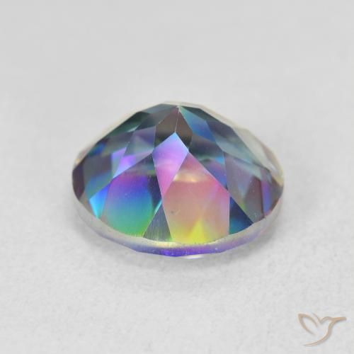 Quartzo Místico Multicolorido Natural 3.59ct, Redondo, VVS