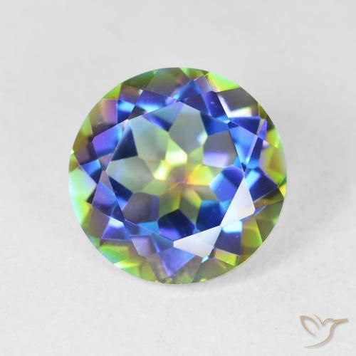 Quartzo Místico Multicolorido Natural 3.62ct, Redondo, VVS