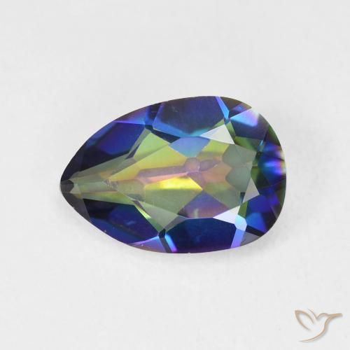 2.33ct Natural Multicolorido Quartzo Místico, Formato de pêra, VVS