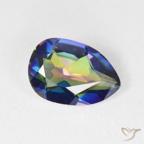 Quartzo Místico Multicolorido Natural 2.33ct, Formato de pêra, VVS
