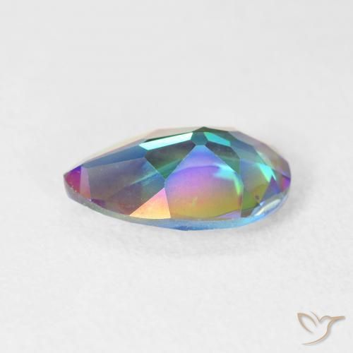 Quartzo Místico Multicolorido Natural 2.33ct, Formato de pêra, VVS