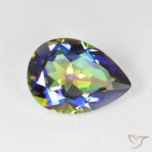 Quartzo Místico Multicolorido Natural 4.99ct, Formato de pêra, VVS
