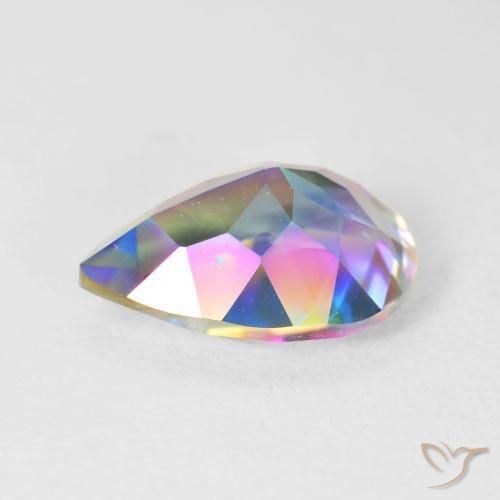 Quartzo Místico Multicolorido Natural 4.99ct, Formato de pêra, VVS