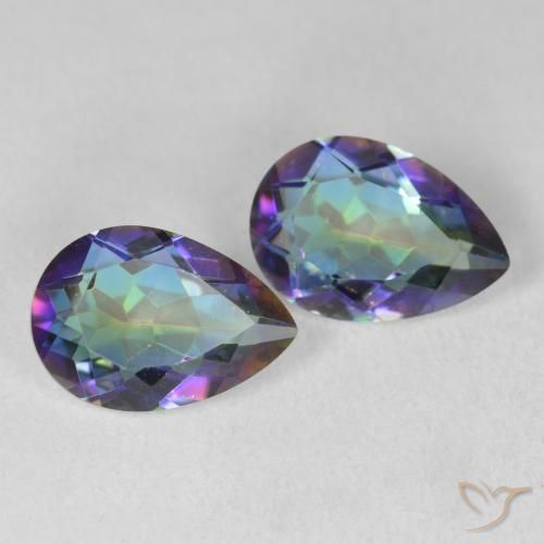 Pedras preciosas de Quartzo Místico Multicolorido natural de 3.44 ct, Formato de pêra, VVS-VS