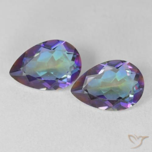 Pedras preciosas de Quartzo Místico Multicolorido natural de 3.40 ct, Formato de pêra, VVS-VS