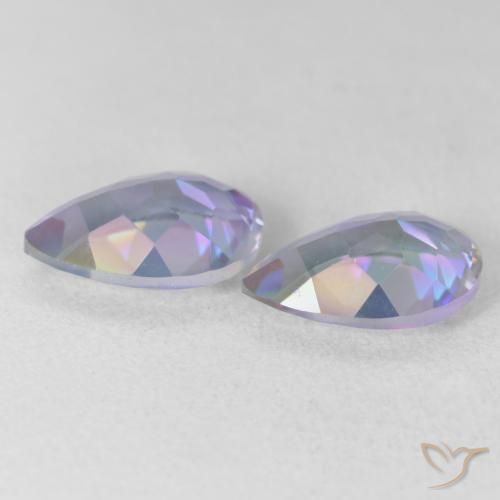 Pedras preciosas de Quartzo Místico Multicolorido natural de 3.40 ct, Formato de pêra, VVS-VS