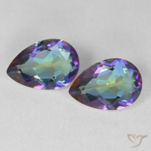 3.48ctw Natural Multicolorido Quartzo Místico, Formato de pêra, VVS-VS