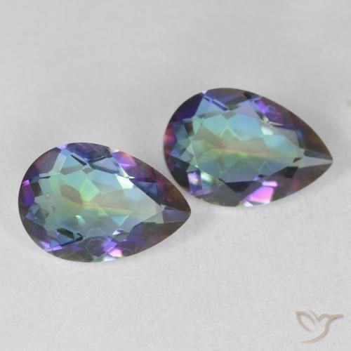 Pedras preciosas de Quartzo Místico Multicolorido natural de 3.48 ct, Formato de pêra, VVS-VS
