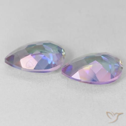 Pedras preciosas de Quartzo Místico Multicolorido natural de 3.48 ct, Formato de pêra, VVS-VS