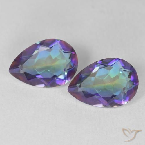 3.41ctw Natural Multicolorido Quartzo Místico, Formato de pêra, VVS-VS
