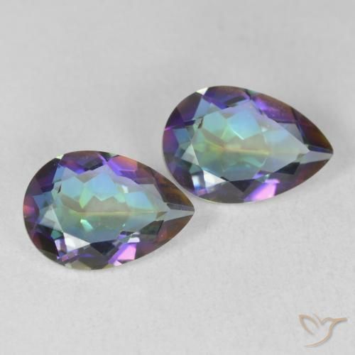 Pedras preciosas de Quartzo Místico Multicolorido natural de 3.41 ct, Formato de pêra, VVS-VS