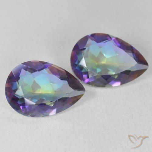 Pedras preciosas de Quartzo Místico Multicolorido natural de 3.32 ct, Formato de pêra, VVS-VS