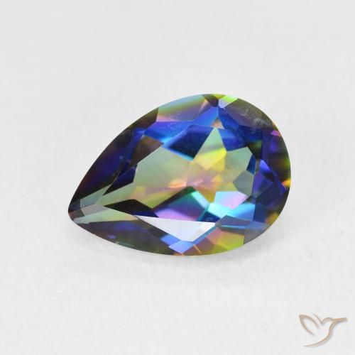 1.87ct Natural Multicolorido Quartzo Místico, Formato de pêra, VVS