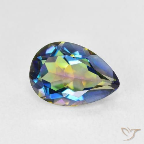 Quartzo Místico Multicolorido Natural 1.82ct, Formato de pêra, VVS