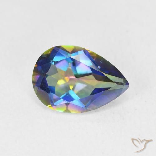 Quartzo Místico Multicolorido Natural 1.83ct, Formato de pêra, VVS-VS