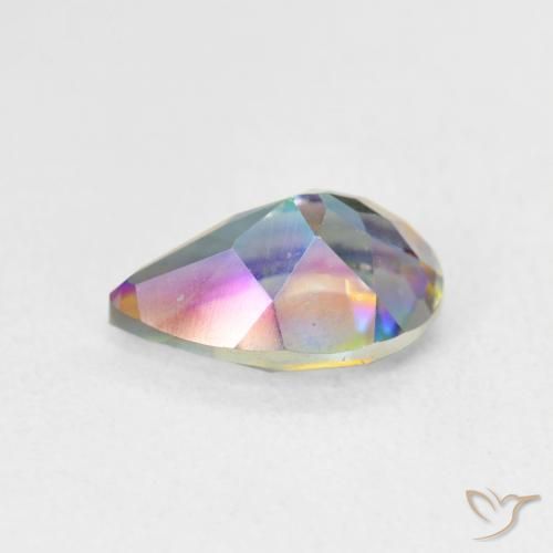 Quartzo Místico Multicolorido Natural 1.83ct, Formato de pêra, VVS-VS