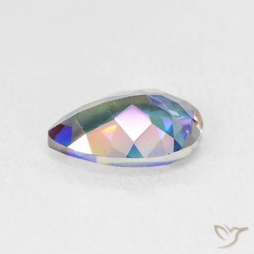 Quartzo Místico Multicolorido Natural 1.72ct, Formato de pêra, VVS-VS