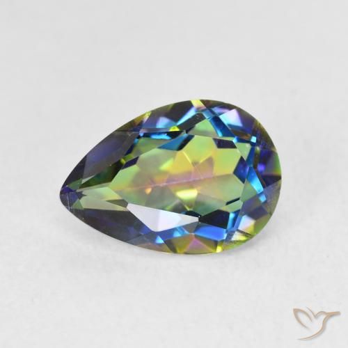 Quartzo Místico Multicolorido Natural 1.95ct, Formato de pêra, VVS-VS