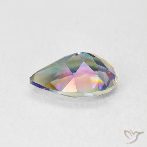 Quartzo Místico Multicolorido Natural 1.52ct, Formato de pêra, VVS-VS