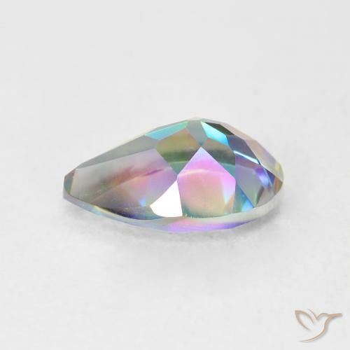 Quartzo Místico Multicolorido Natural 1.71ct, Formato de pêra, VVS-VS