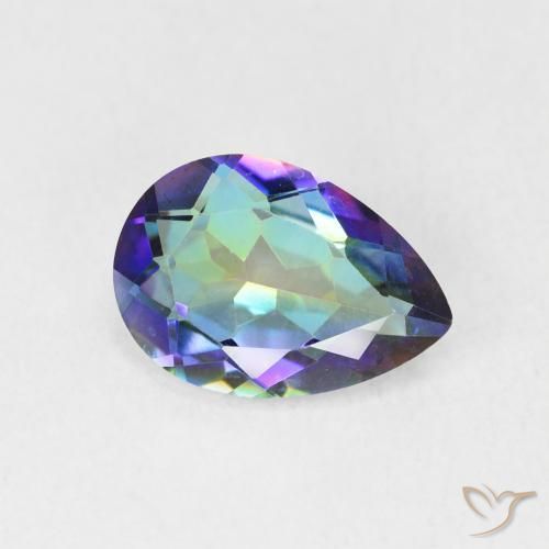 Quartzo Místico Multicolorido Natural 1.72ct, Formato de pêra, VVS-VS