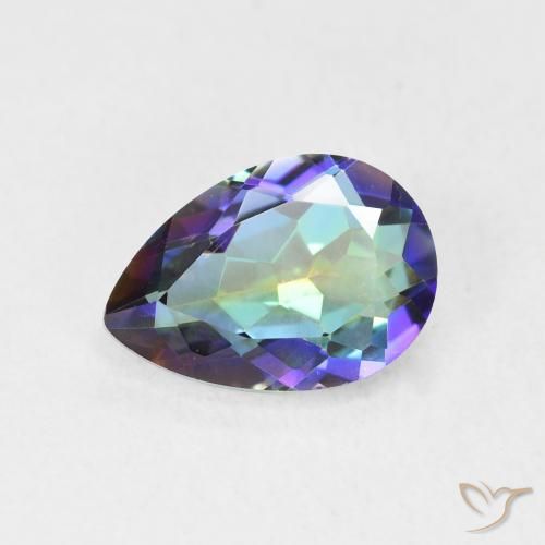 Quartzo Místico Multicolorido Natural 1.78ct, Formato de pêra, VVS-VS