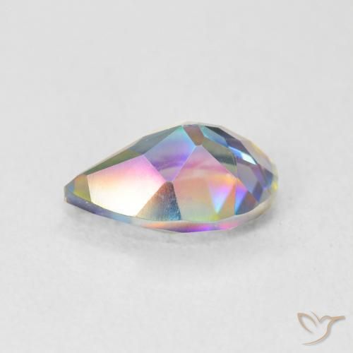 Quartzo Místico Multicolorido Natural 1.76ct, Formato de pêra, VVS-VS