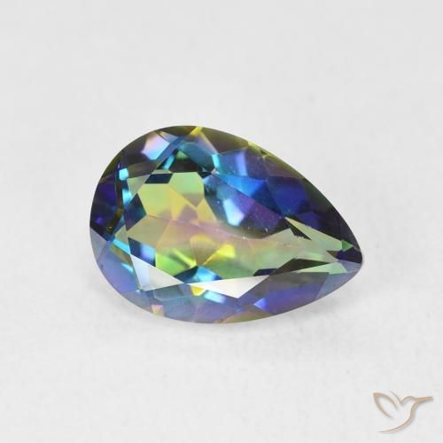 Quartzo Místico Multicolorido Natural 1.92ct, Formato de pêra, VVS-VS