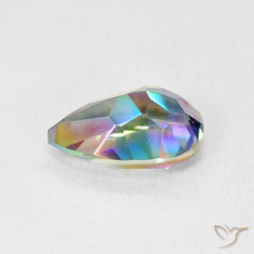 Quartzo Místico Multicolorido Natural 1.92ct, Formato de pêra, VVS-VS