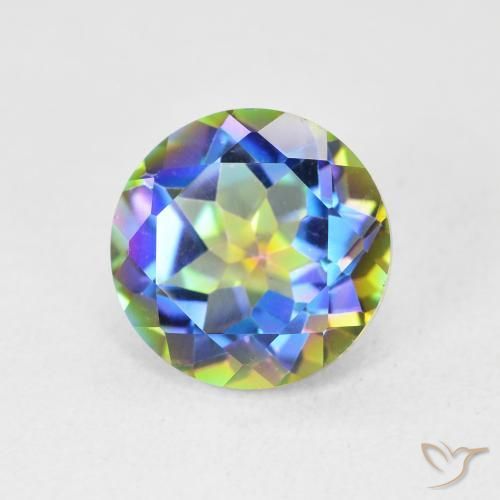 Quartzo Místico Multicolorido Natural 3.52ct, Redondo, VVS-VS