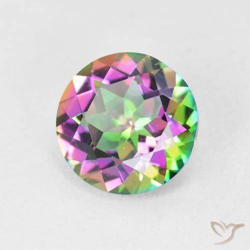 Quartzo Místico Multicolorido Natural 3.34ct, Redondo, VVS-VS