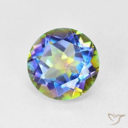Quartzo Místico Multicolorido Natural 3.56ct, Redondo, VVS-VS