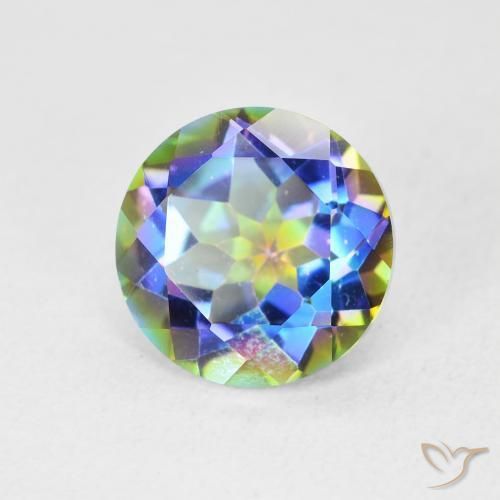 Quartzo Místico Multicolorido Natural 3.51ct, Redondo, VVS-VS