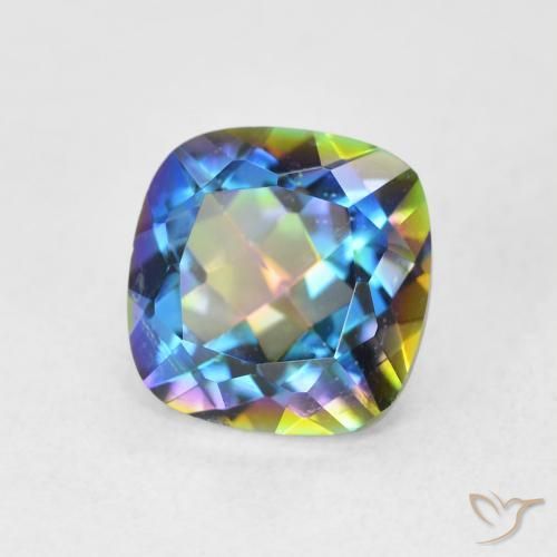 Quartzo Místico Multicolorido Natural 2.08ct, Almofada, VVS-VS