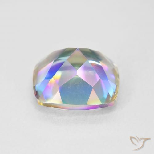 Quartzo Místico Multicolorido Natural 6.65ct, Almofada, VVS-VS