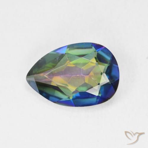 2.30ct Natural Multicolorido Quartzo Místico, Formato de pêra, VVS-VS