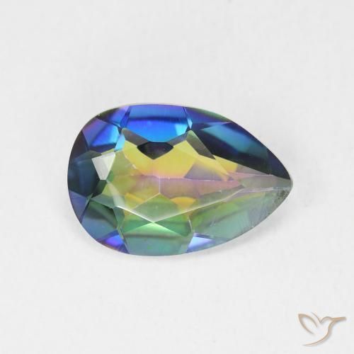 Quartzo Místico Multicolorido Natural 2.30ct, Formato de pêra, VVS-VS