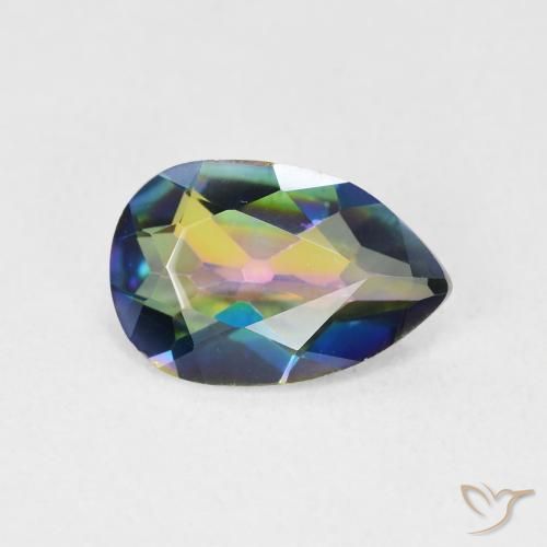 Quartzo Místico Multicolorido Natural 2.24ct, Formato de pêra, VVS-VS