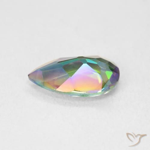 Quartzo Místico Multicolorido Natural 2.24ct, Formato de pêra, VVS-VS